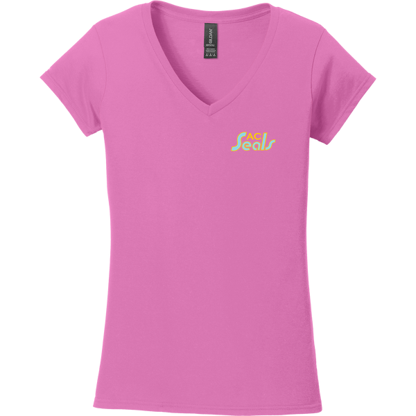 Atlantic City Seals Softstyle Ladies Fit V-Neck T-Shirt